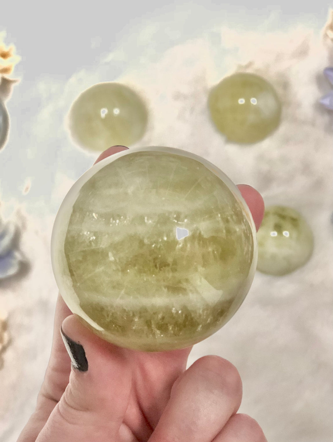 Lemon Rainbow Quartz Spheres