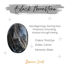 Black Moonstone Palm stone for the New Moon Manifesting