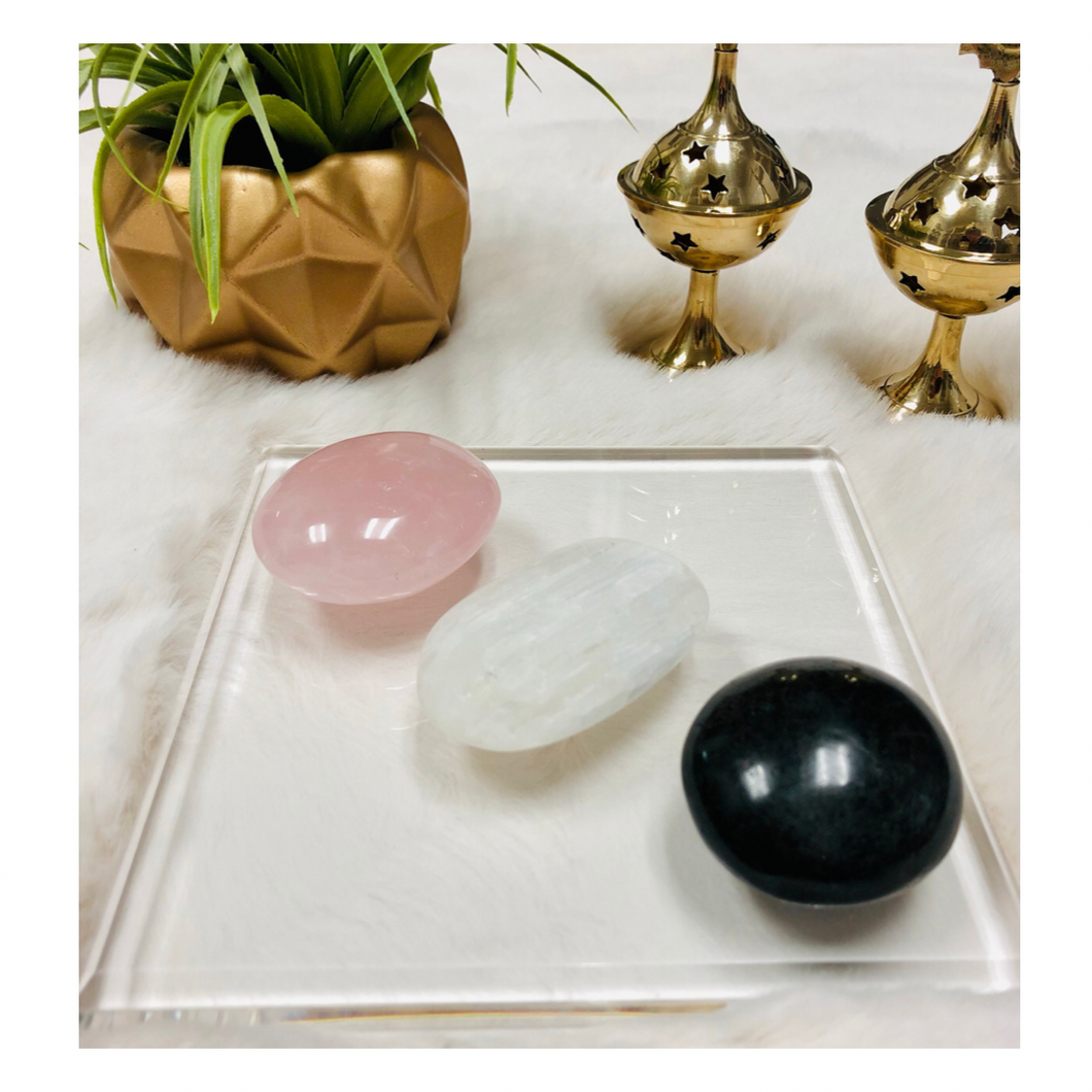 Love, Light, Protection Palm Stone Set